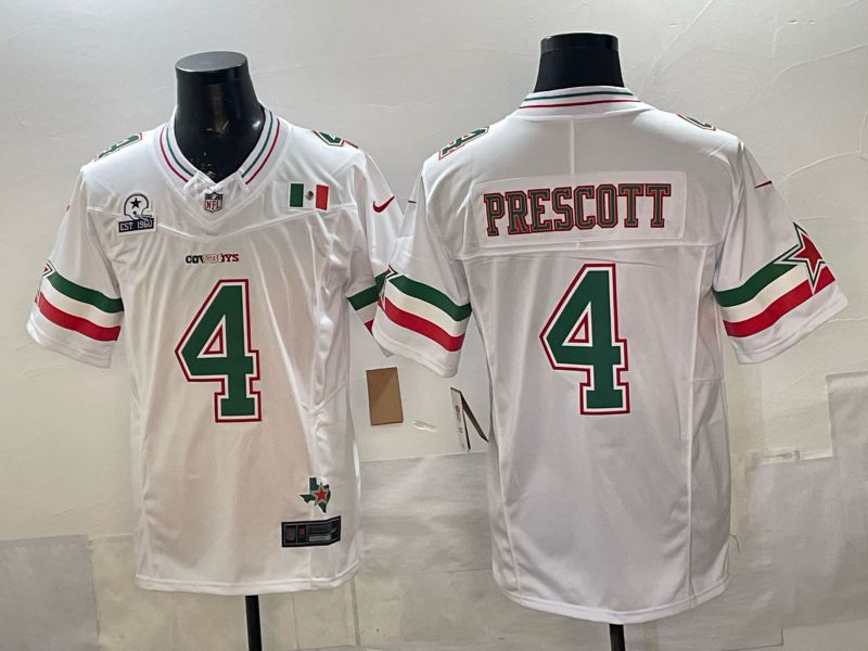 Men 2026 Dallas Cowboys #4 Prescott White 3th generations Nike Limited NFL Jersey style 03->dallas cowboys->NFL Jersey
